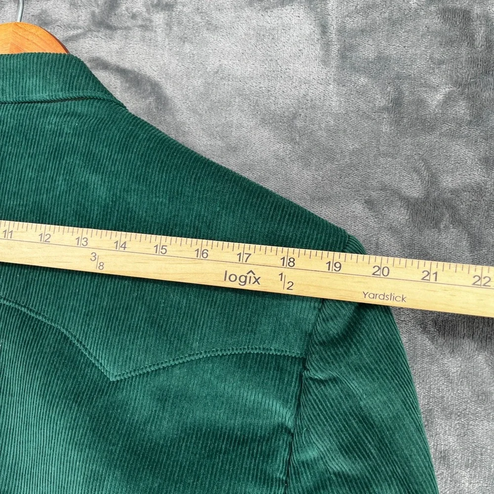 Vintage Sheplers Corduroy Western Blazer Men's 42 Reg Green Suede Elbow Patches